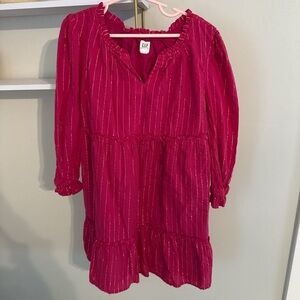 GAP Kids Fuchsia Dress with Gold Stripes